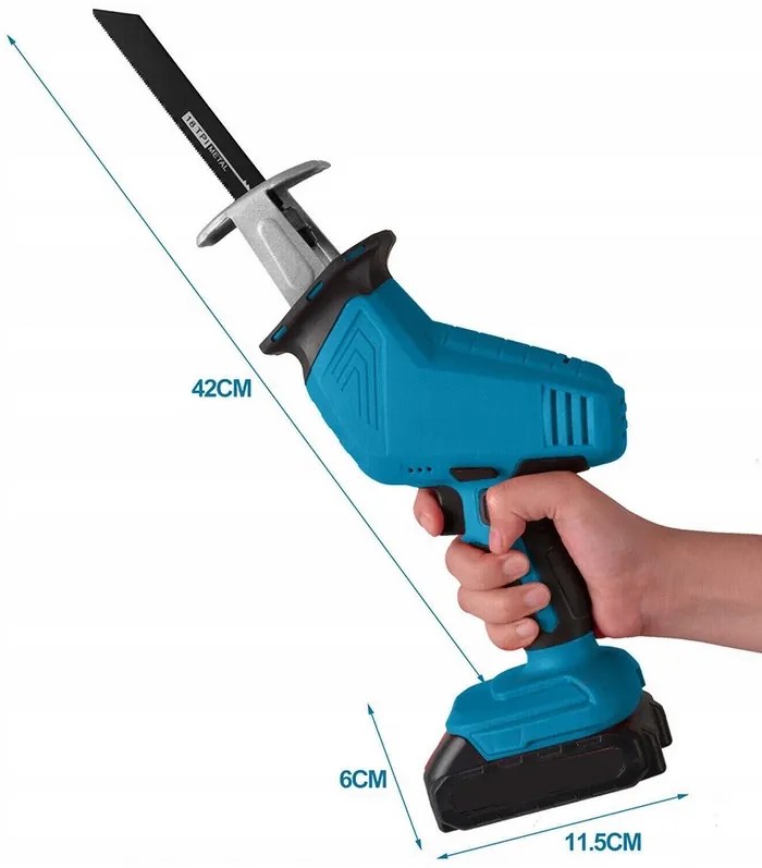 Erőteljes dugattyús fűrész HAYAMI HA-1015 + 2 x 48 V elem + tartozékok + tok