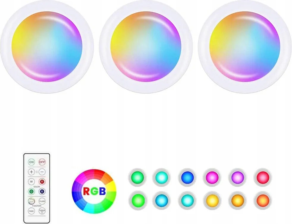 Érintőképernyős Led bútorlámpa távirányítóval 3 db-os szett Lámpa Távirányító