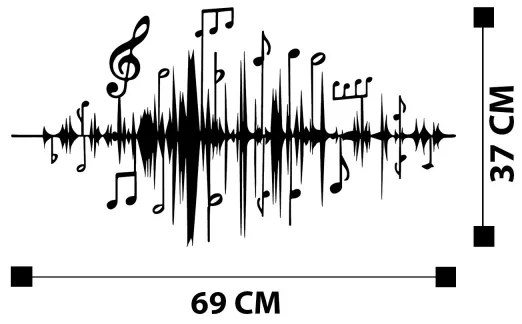 Fali dekoráció 69x37 cm jegyzetek fém