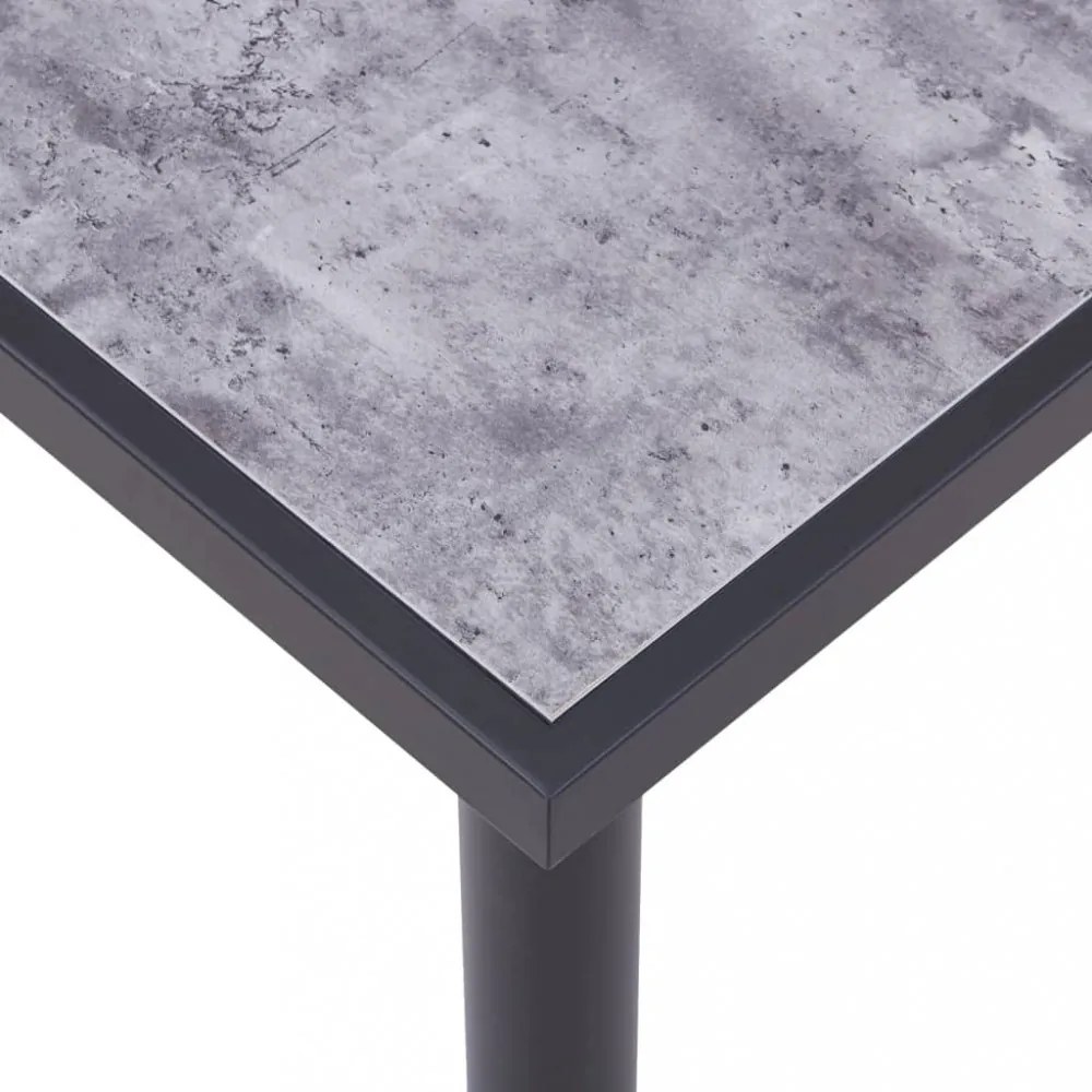 fekete és betonszürke MDF étkezőasztal 180 x 90 x 75 cm