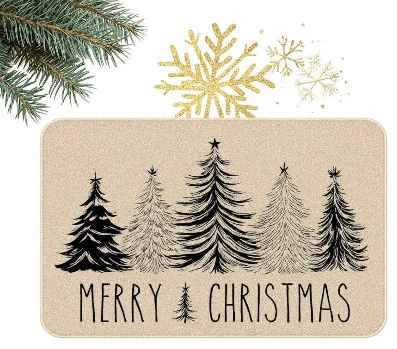 Karácsonyi lábtörlő BLACK FOREST 60x90 cm, bézs
