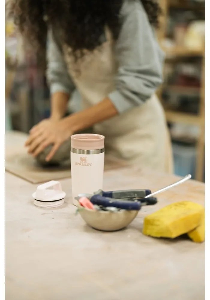 Világos rózsaszín rozsdamentes acél termobögre 350 ml Café-To-Go Rose Quartz – Stanley