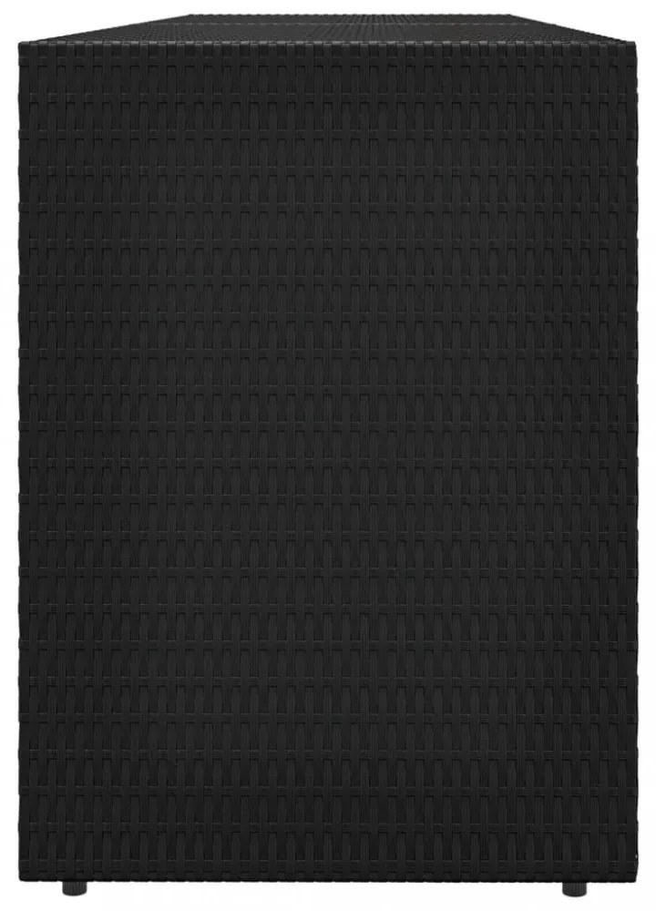 fekete polyrattan kerti tárolószekrény 198 x 55,5 x 80 cm