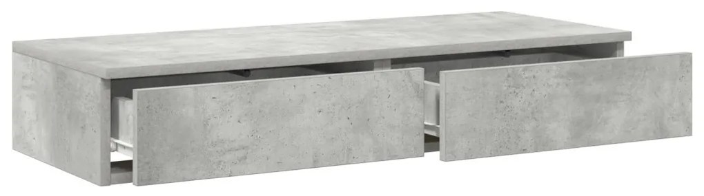 Ágy Fiókok Betondrapp Szürke 80x36,5x16,5 cm Mérnöki Fa