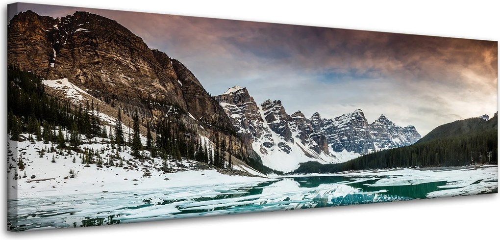 Vászonkép Természet Tó a hegyekben 120x40