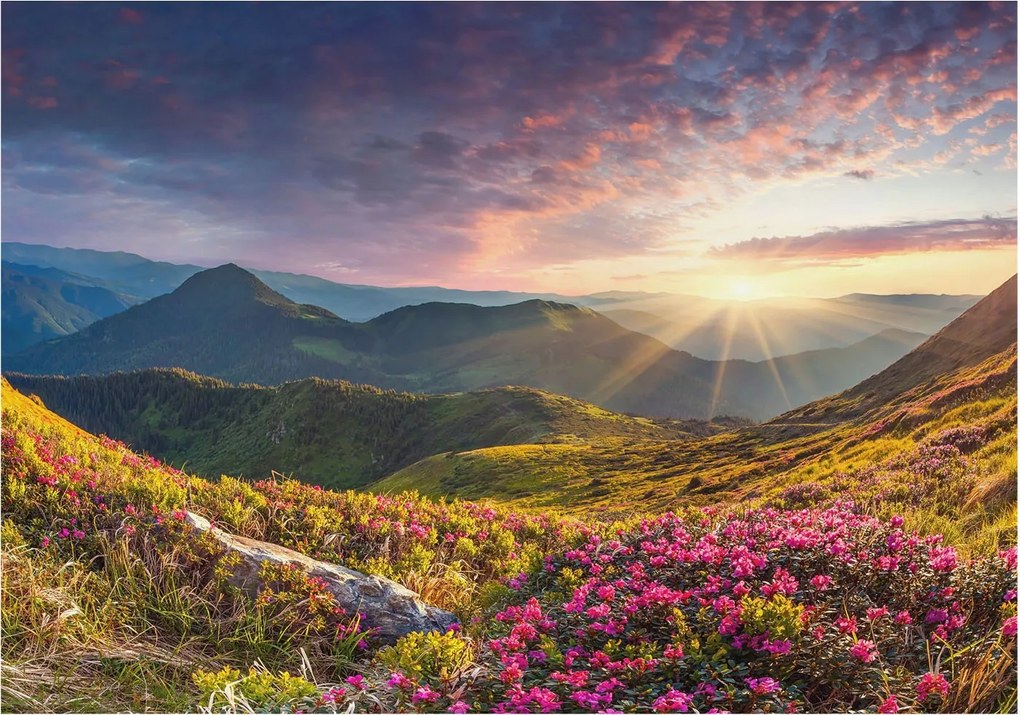 Flizelina fotótapéta Nappaliba és Hálószobába Hegyi panoráma 208x146