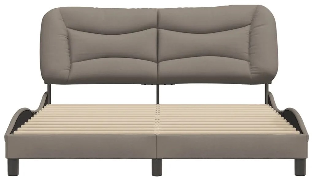 tópszínű szövet ágykeret matrac nélkül Hvar 160 x 200 cm