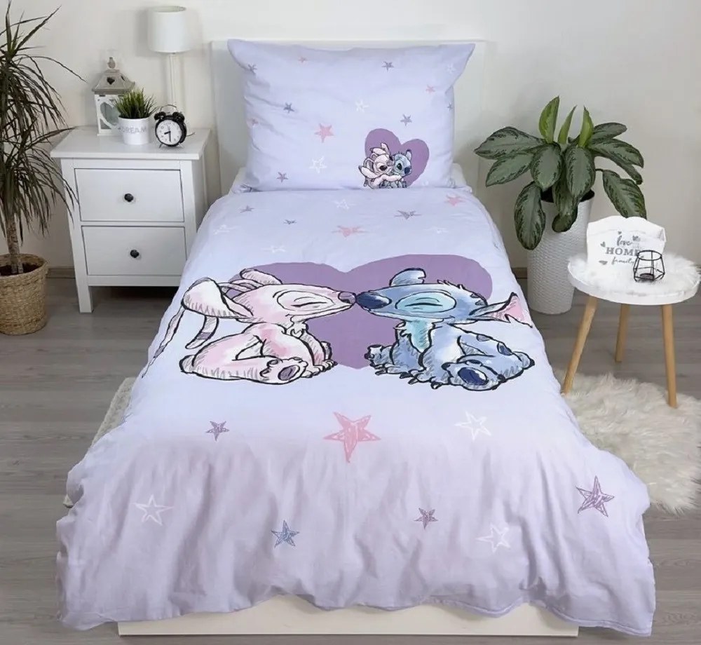 Disney Lilo és Stitch, A csillagkutya Heart ágyneműhuzat 140×200cm, 70×90 cm