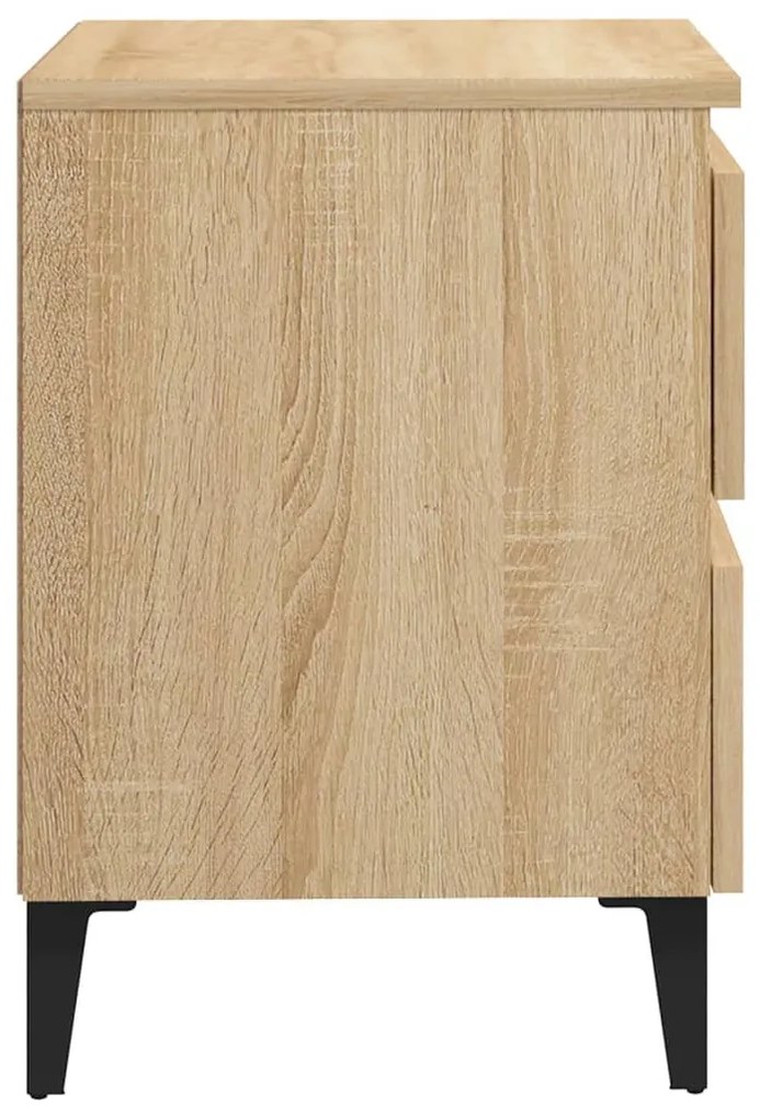 2 db sonoma tölgy színű szerelt fa éjjeliszekrény 40x35x50 cm