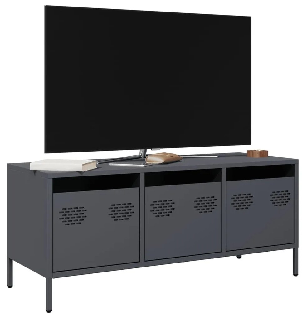 antracit hidegen hengerelt acél TV-szekrény 101,5x39x43,5 cm