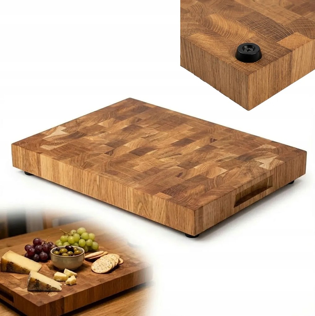 End Grain Tölgy Deszka 30x40 prémium, lábakon Konyhablokk