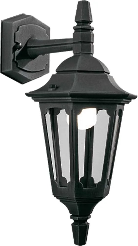Elstead klasszikus kültéri fali lámpa parish fekete átlátszó elsprm2-black IP44