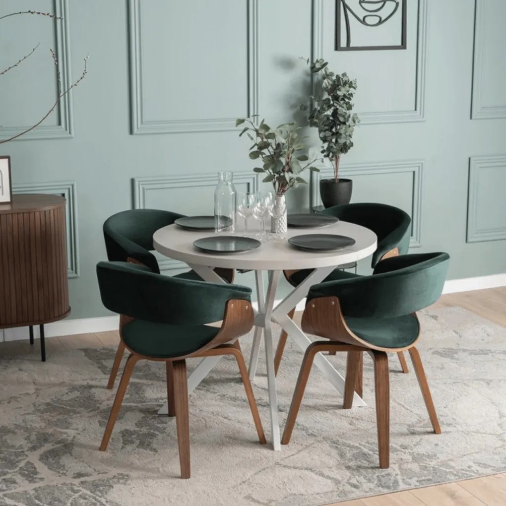 Stół DORIAN Rozkładany 80-160 cm Kaszmir/Biały