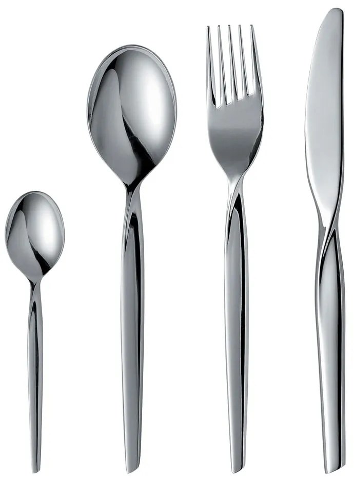 Ezüstszínű rozsdamentes acél evőeszköz készlet 16 db-os Twist – Gense