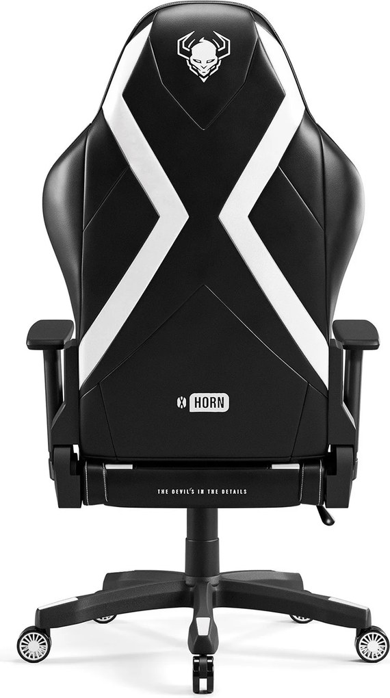 Gamer szék műbőr Normal Size, fekete-fehér: Diablo X-Horn 2.0