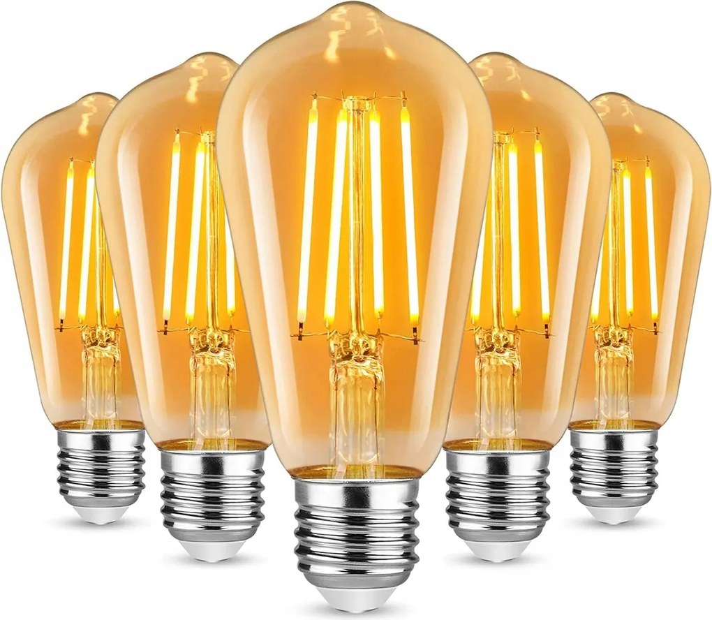 Led Dekorációs Izzó Filament 4W ST64 E27 Vintage Retro 6db