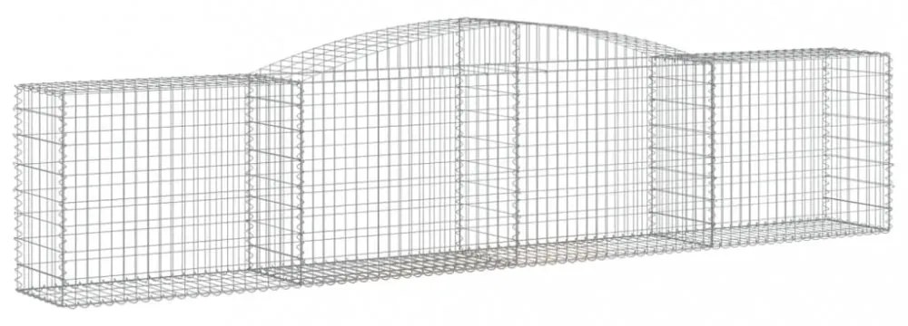vidaXL 15 db íves horganyzott vas gabion kosár 400x50x80/100 cm