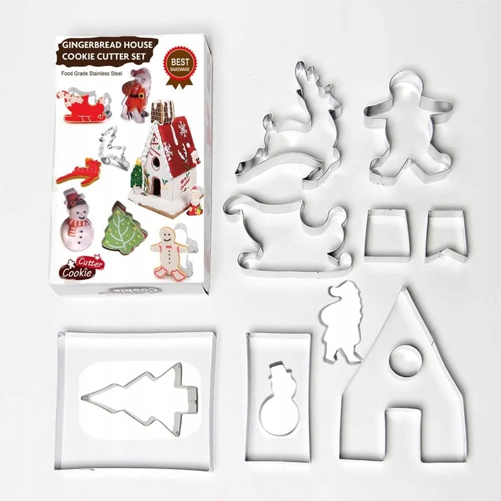 Mézeskalács formák Karácsonyi Acél 12db-os mix forma szett