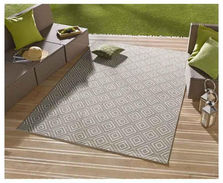 Karo szürke kültéri szőnyeg, 200 x 290 cm - NORTHRUGS