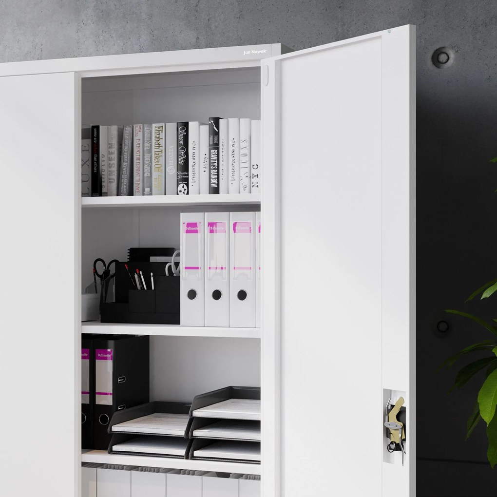 Fém iratszekrény JAN II, 1150 x 185 x 400 mm, fehér