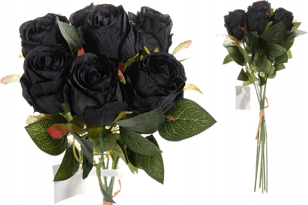 Mesterséges rózsák – fekete rózsacsokor, elegáns dekoráció 40cm TF20722P103BL