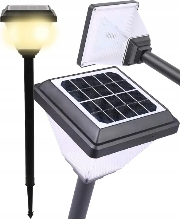 Napelemes Lámpa Beszúrható Kerti Led Oszlop 2W Szürkület Érzékelő 50CM