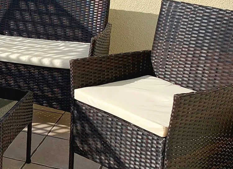Modern kerti rattan ülőgarnitúra asztallal