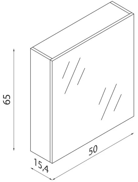 Tükrös fürdőszobai szekrény KENWOOD 65x50 cm fehér