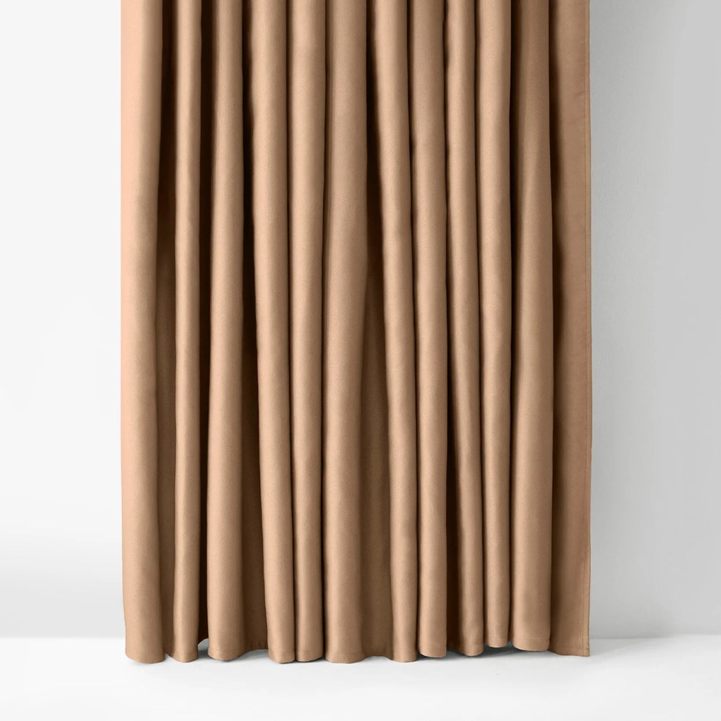 Goldea sötétítő függöny blackout szatén fényű - aranybézs 270x200 cm