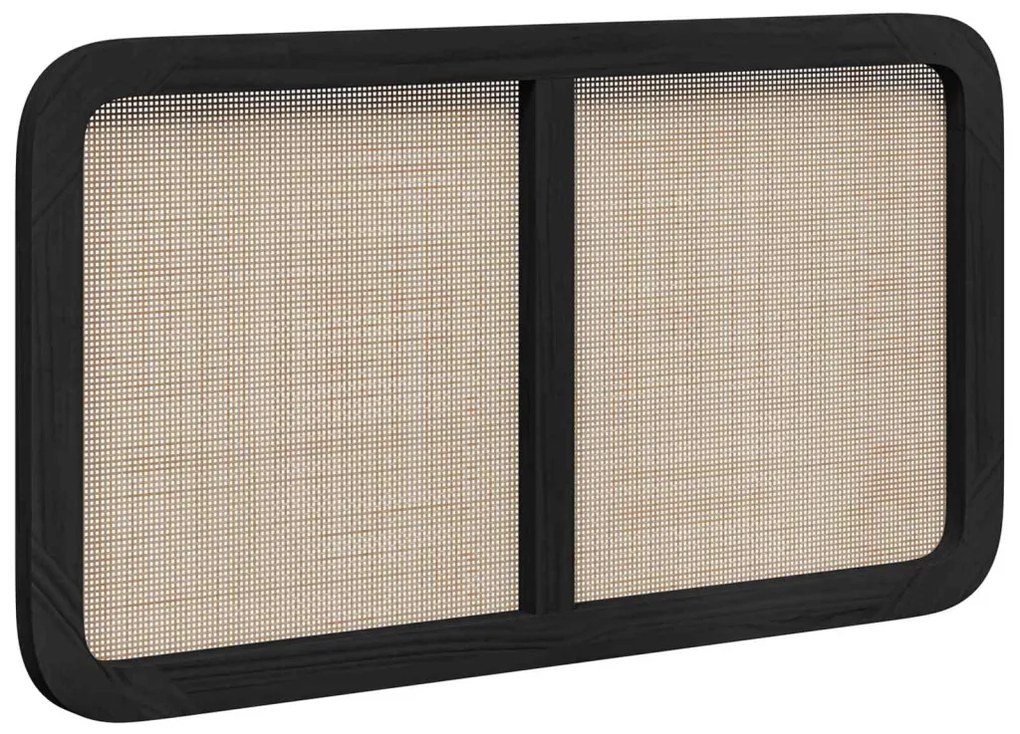 Fejtámla fejtámlával Fekete 100 x 55 x 3 cm Rattan