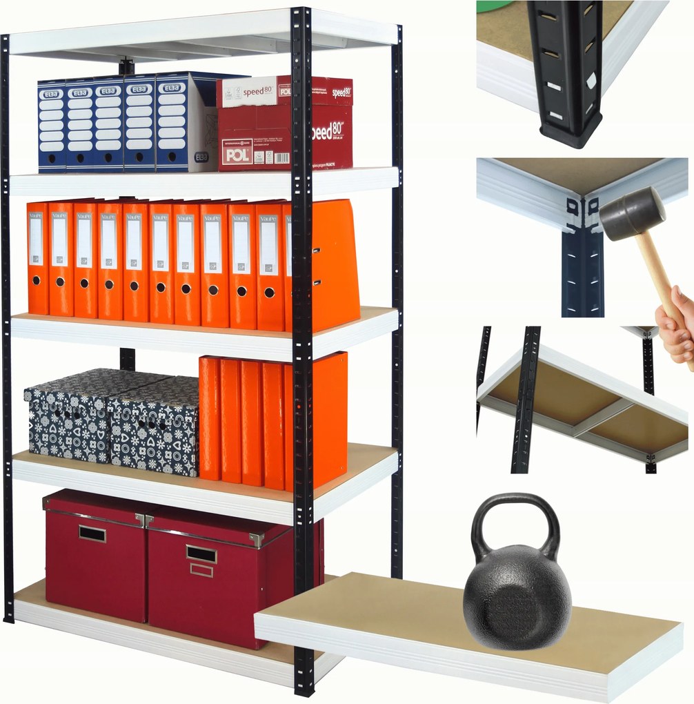 Műhelypolc fém állvány Helios 196x120x50cm 5Px175kg Gyártó