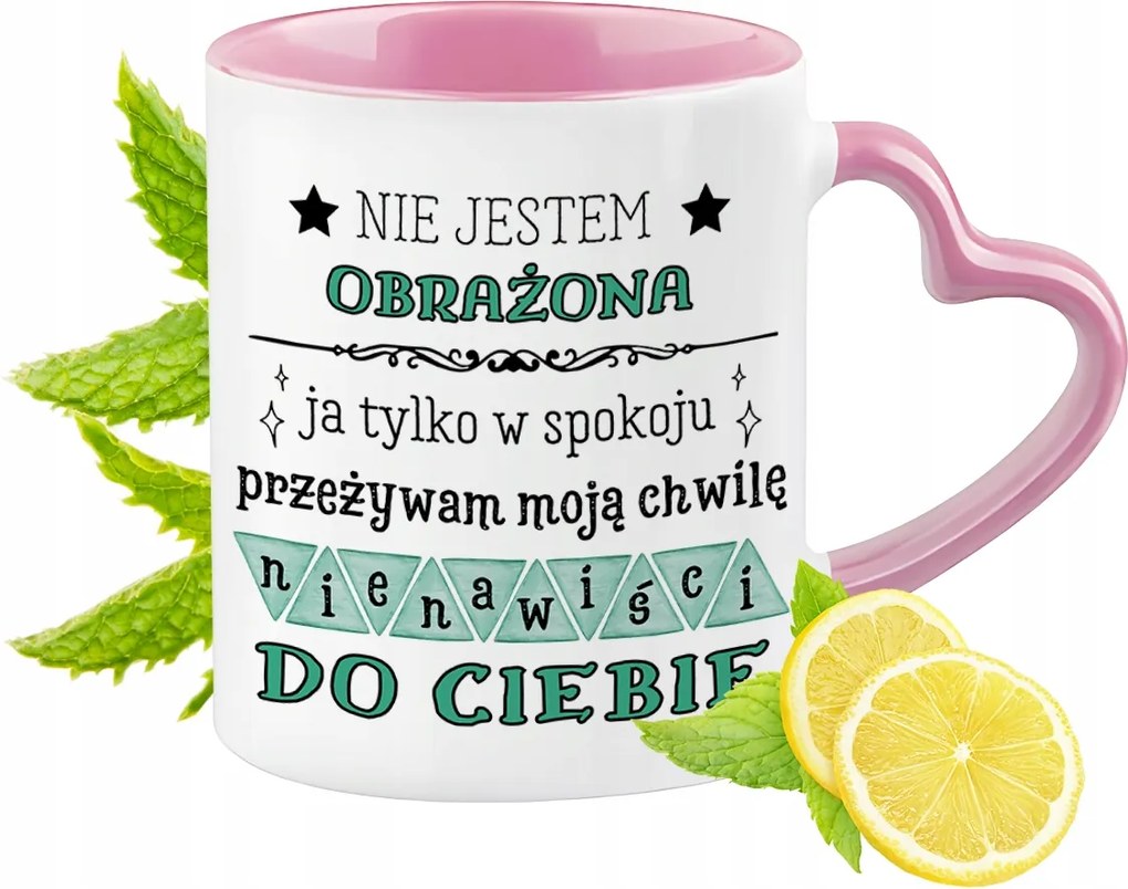 Vicces Rózsaszín Bögre Szív Alakú Füllel Ajándék