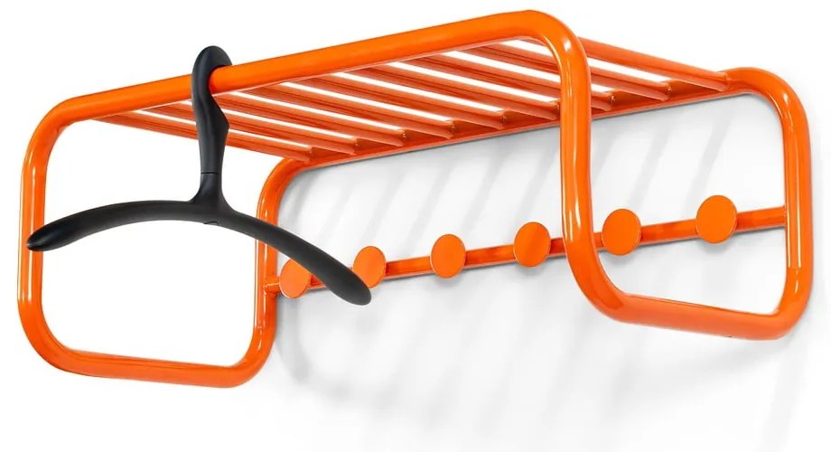 Narancssárga fém fali fogas polccal 72 cm Retro – Spinder Design