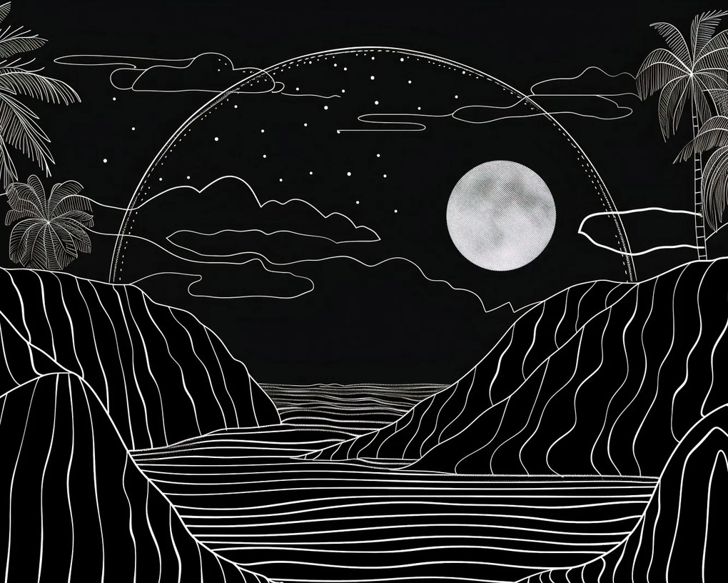 Poszter 50x40cm Éjjeli Trópusok aurája