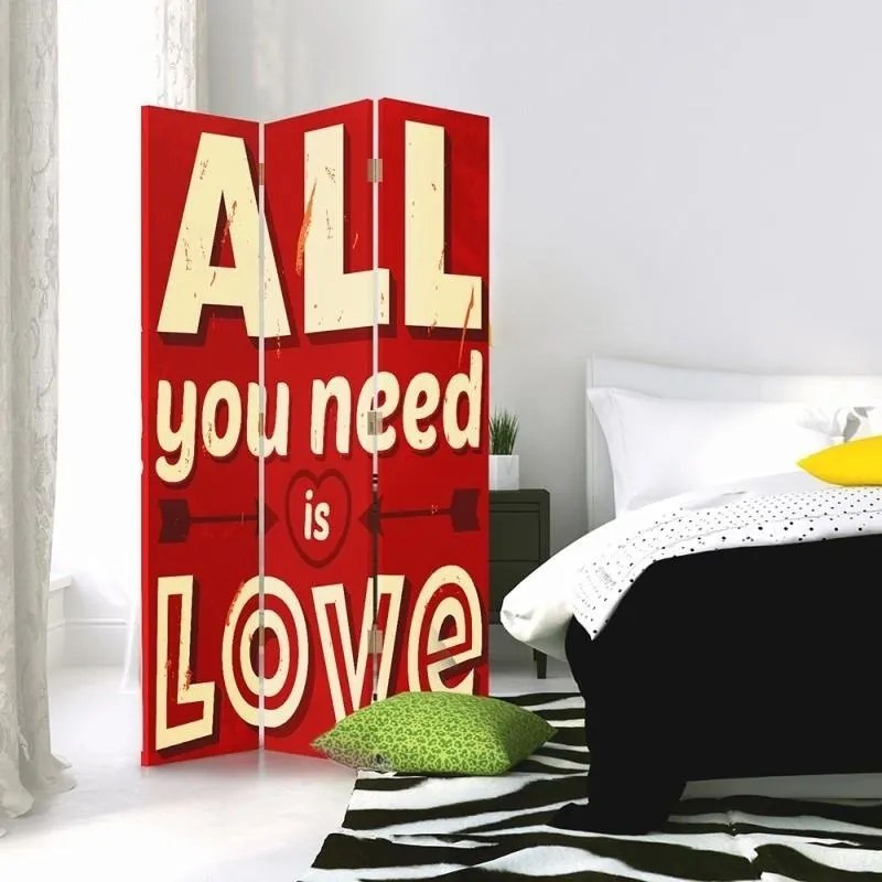 Gario Paraván All you need is love Méret: 145 x 170 cm, Kivitelezés: Klasszikus paraván