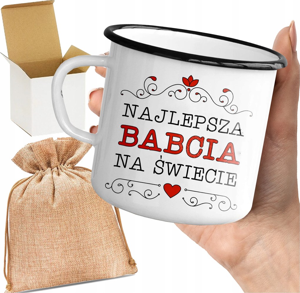 Bögre_emalinozott Nyomott Mintával A Világ Legjobb Nagymamája Ajándék Nagyinak