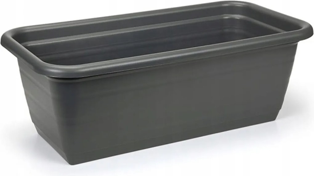 Erkélyláda műanyag virágágyás 80 x 18,7 cm antracit Lamela