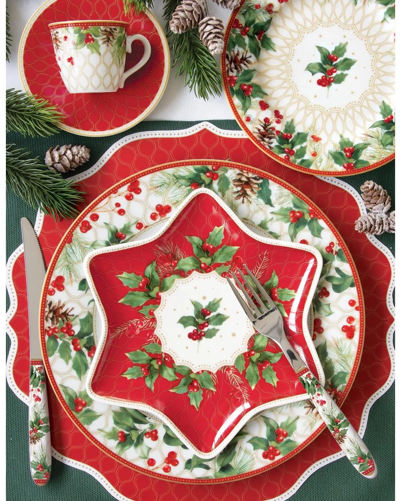 Karácsonyi porcelán mélytányér Christmas Berries