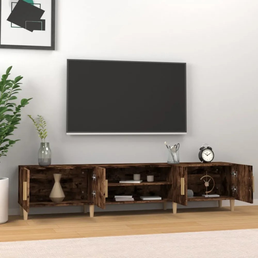 füstös tölgy színű szerelt fa TV-szekrény 180x31,5x40 cm