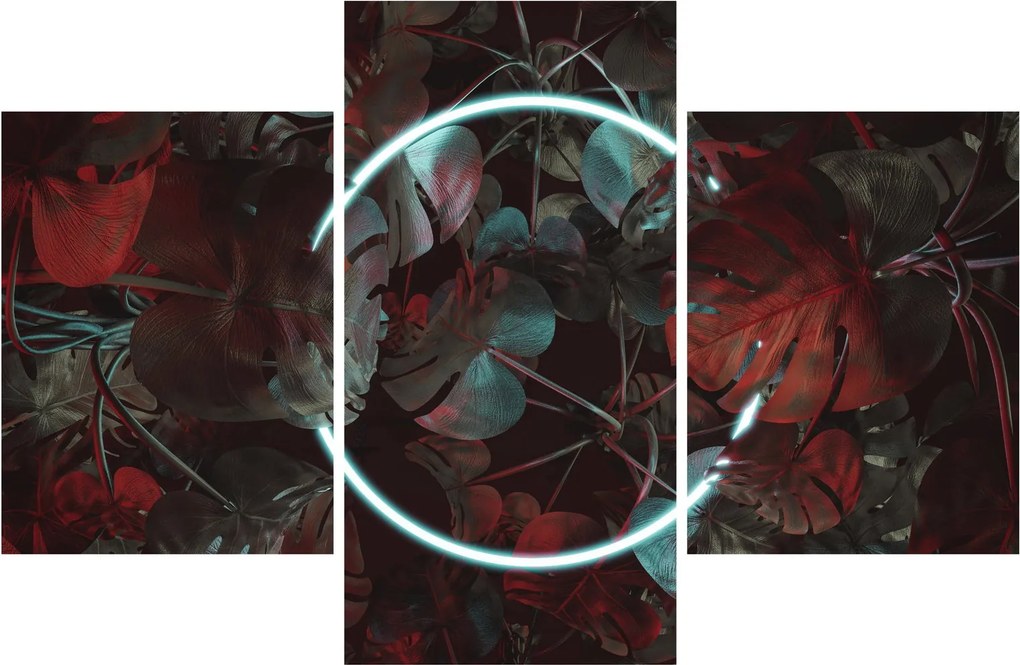 Kép - Neon kör a pálmafák között (90x60 cm)