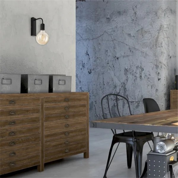 Fali lámpa ASTRID 1xE27/60W/230V matt fekete