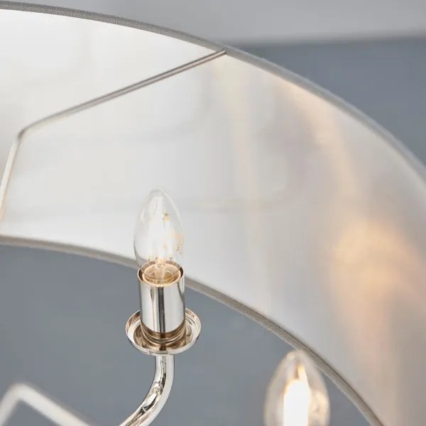 Endon 94415 - Csillár láncon HIGHCLERE 8xE14/40W/230V szürke/fényezett króm