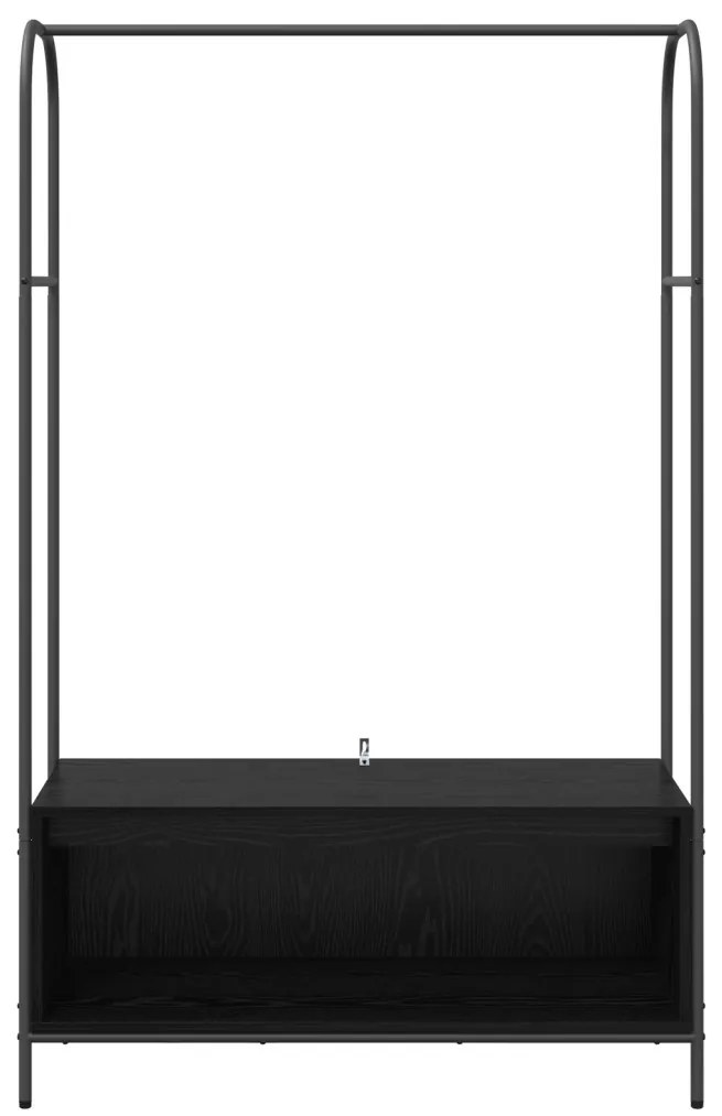 Ruhatartó polcokkal fekete tölgy 100x44x160 cm