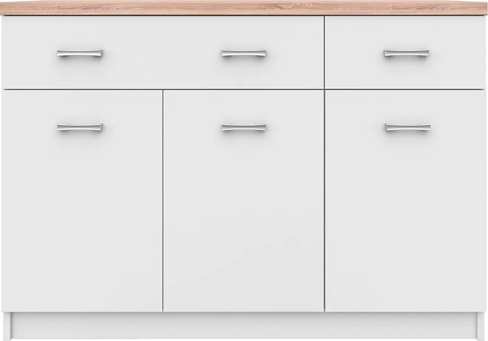 Komód 3d2s, fehér/tölgy sonoma, TOPTY TYP 07