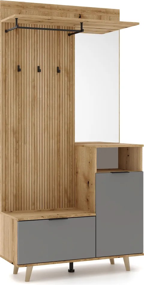 Előszobai készlet, evoke tölgy/grafit, NODRI