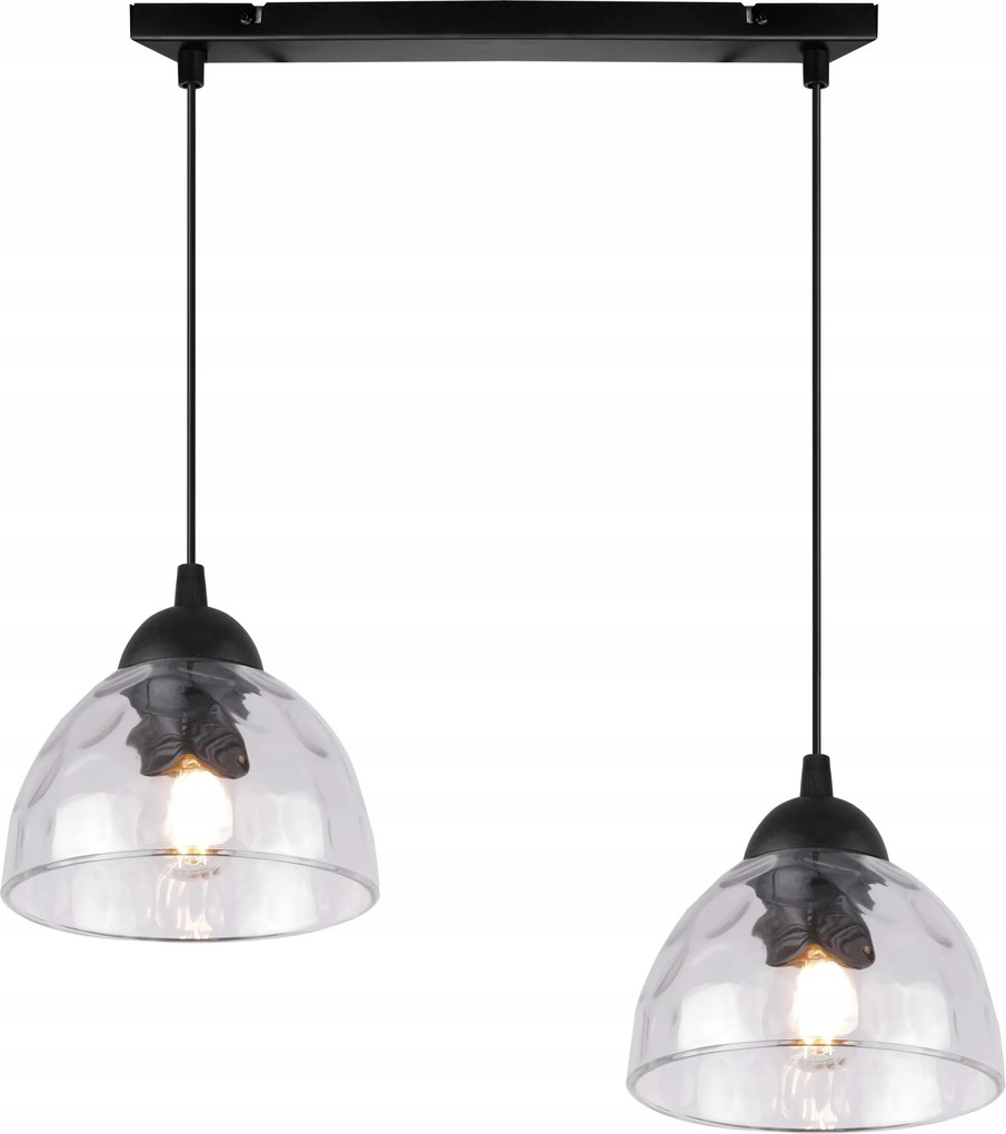 Mennyezeti Lámpa Lógó Díszléc Dupla Csillár Üveg Színtelen Lámpabúra