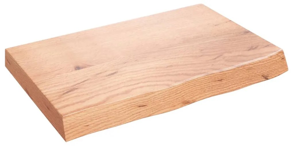 világosbarna kezelt tömör fa fürdőszobai pult 60x40x(2-6) cm