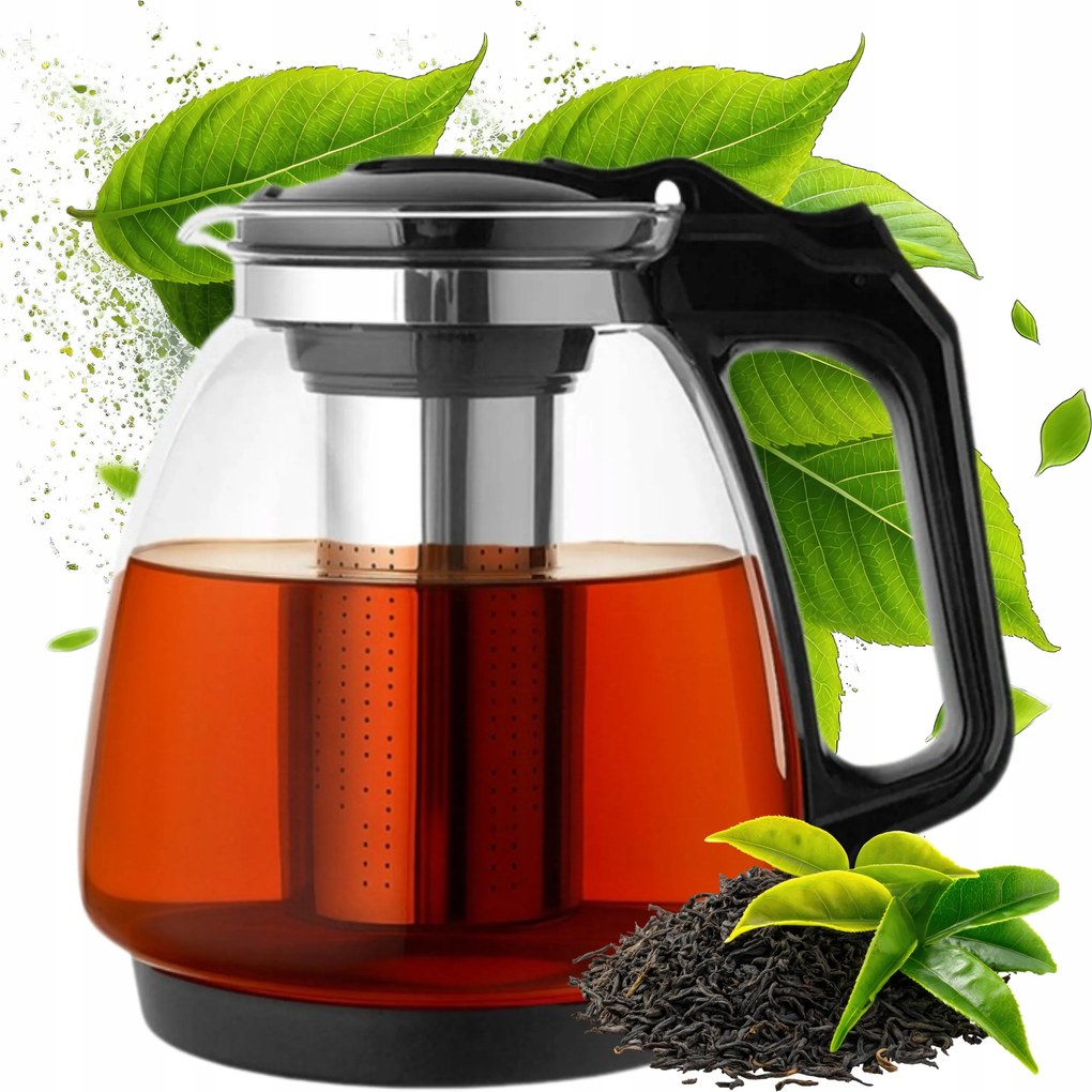 Üveg Kancsó Teafőzővel Nagy Kávéfőző Gyógynövényfőző 2000ml