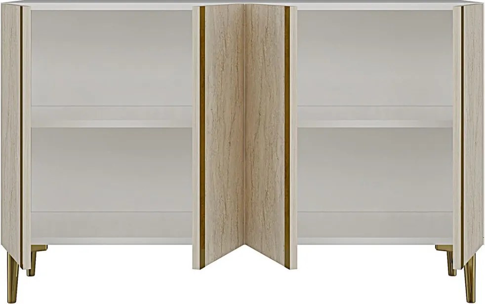 Anka 120 - White, Travertine, Silver