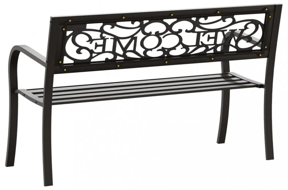 fekete acél kerti pad 125 cm